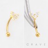 CZ HEART SHAPE 316L SURGICAL STEEL CURVED BARBELL/EYEBROW